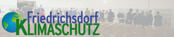 Logo Klimaschutz Friedrichsdorf mit Bild Versammlung
