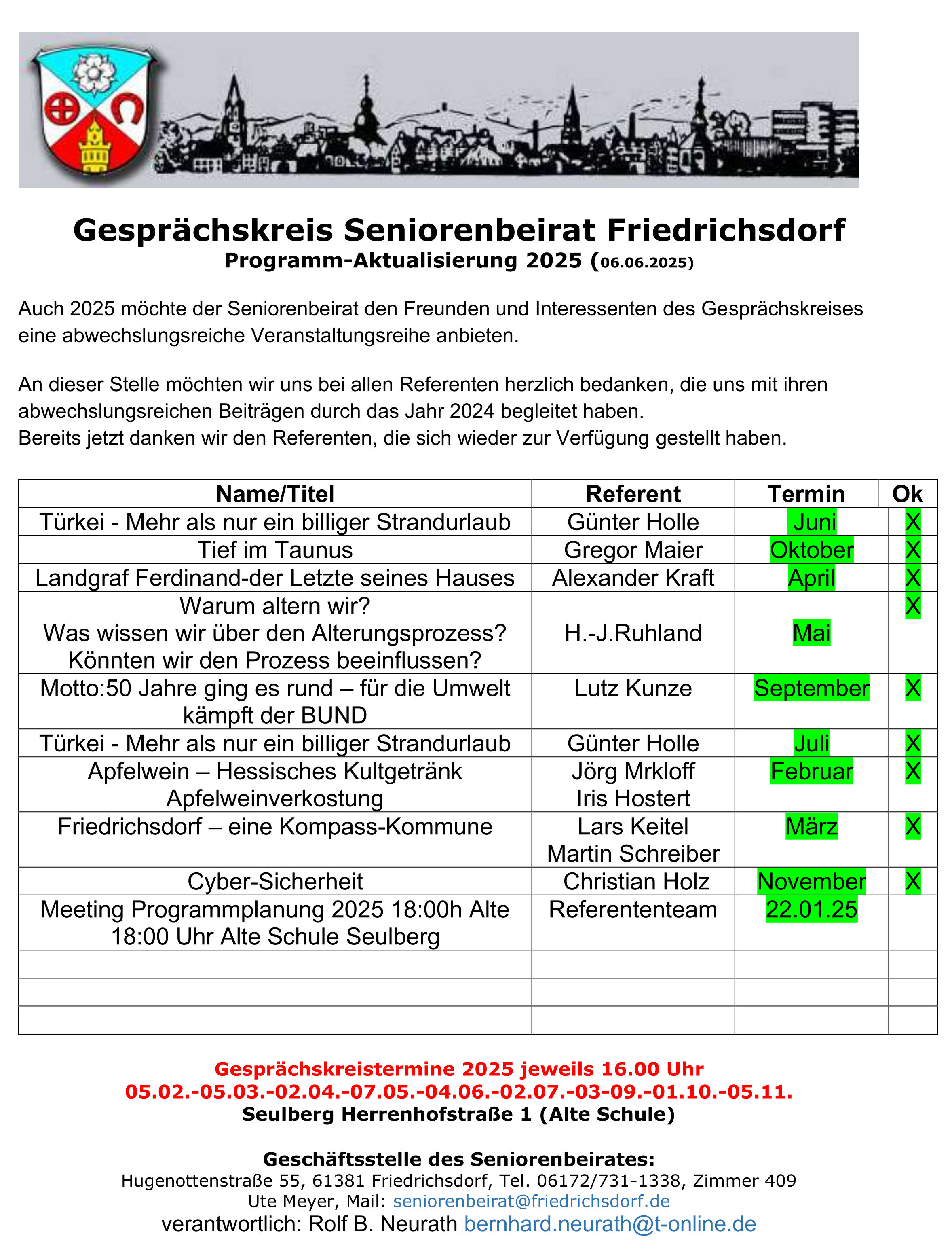 2025 Programplanung